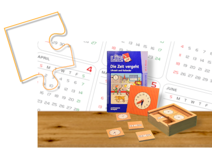 Uhr und Kalender mit Hilfsmitteln lernen
